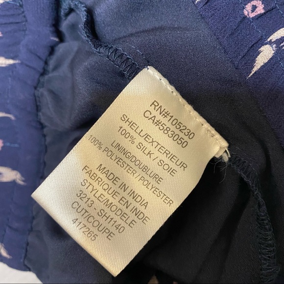 Joie Silk Shorts Boho Print Navy, Cream, Mauve Medium Lined - Picture 7 of 8